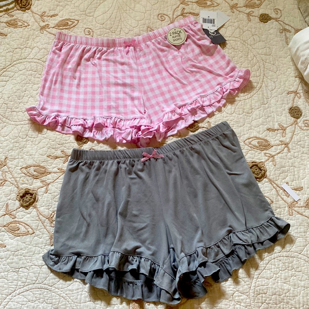 PJ Couture 2 Pack Ruffle PJ Shorts. Size M.